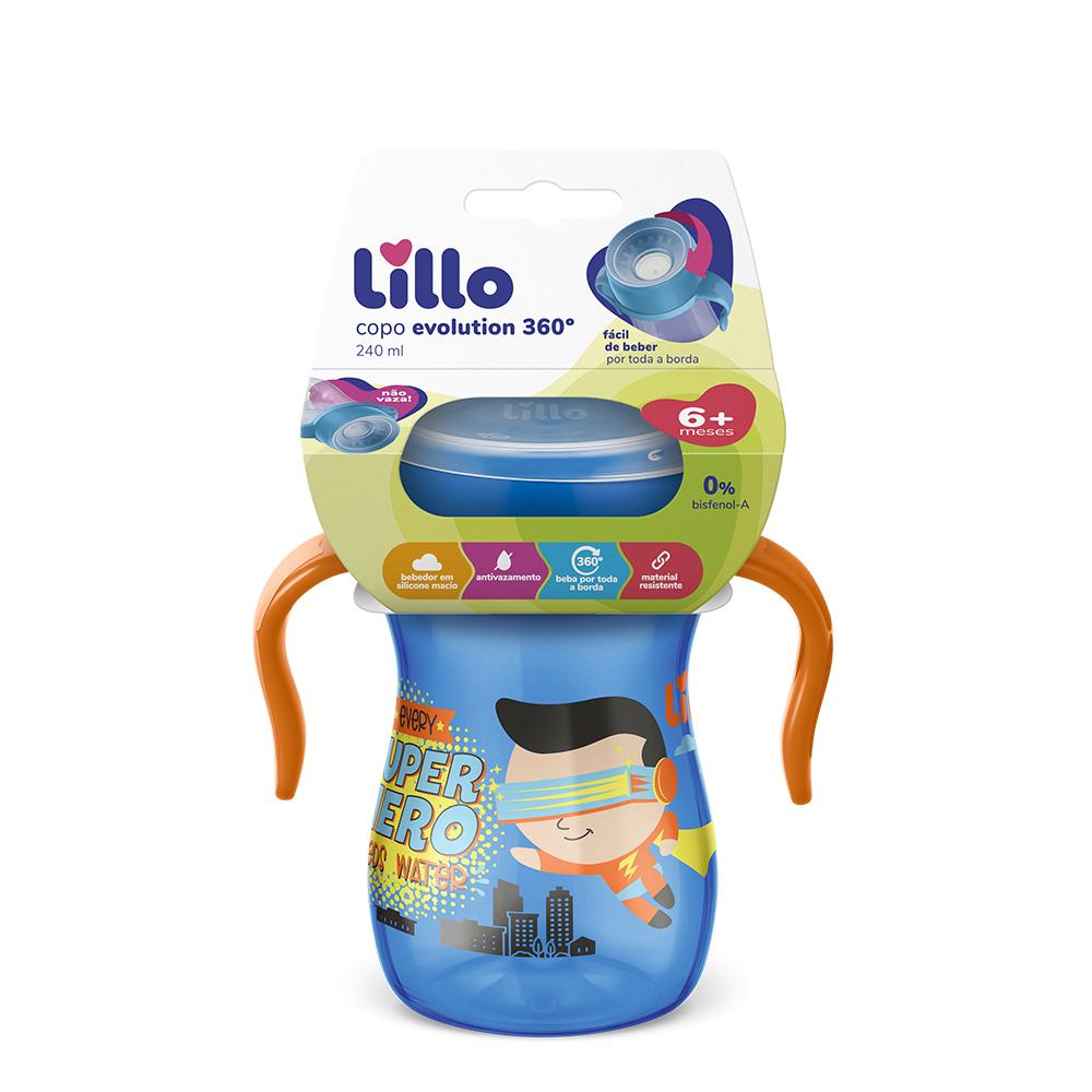 Encontraproduto.com.br - Copo Treinamento 360º Com Alça Azul 240ml - Lillo