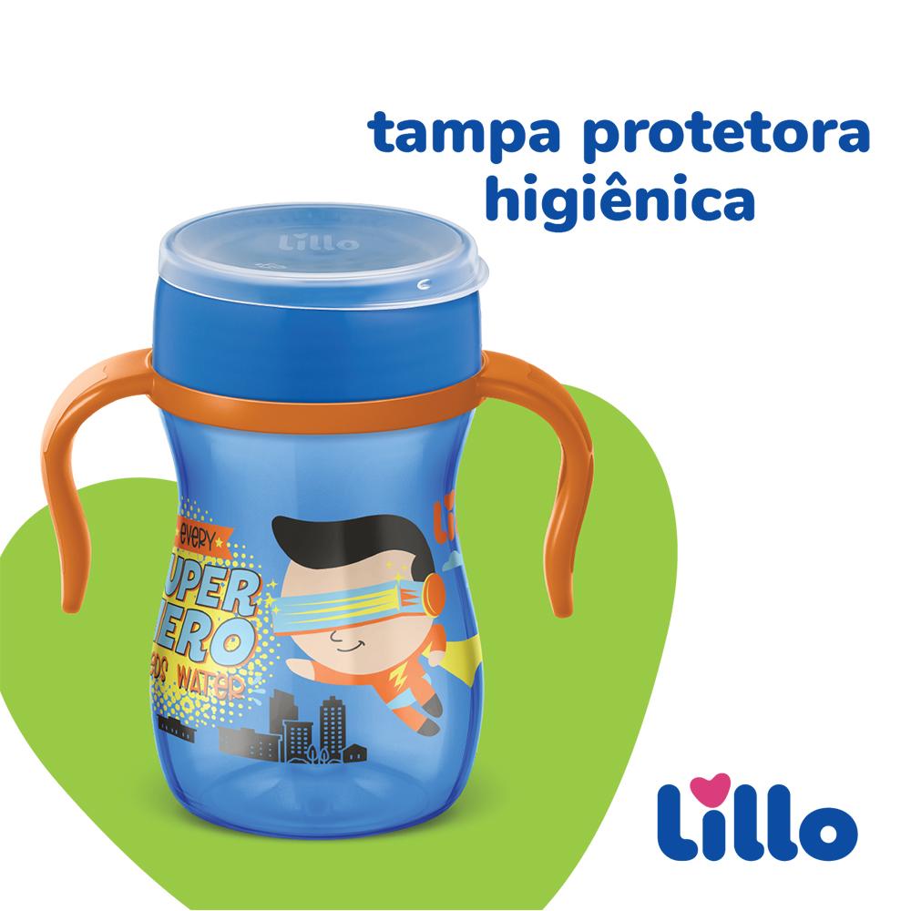 Encontraproduto.com.br - Copo Treinamento 360º Com Alça Azul 240ml - Lillo