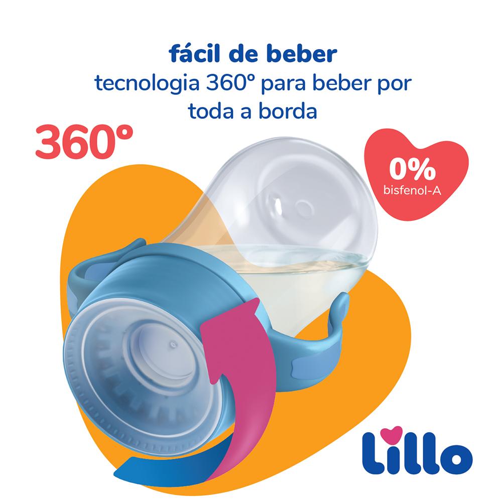 Encontraproduto.com.br - Copo Treinamento 360º Com Alça Azul 240ml - Lillo