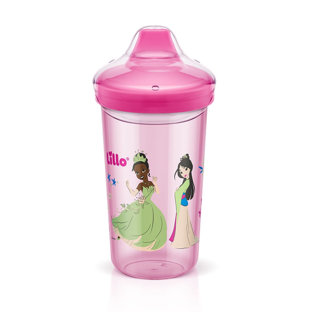 Encontraproduto.com.br - Copo Max Antivazamento Princesas Com Tampa 320ml Lillo