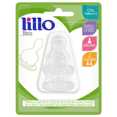 Encontraproduto.com.br - Bico de Mamadeira Lillo Ortodôntico Silicone Tamanho 1 com 2 unidades