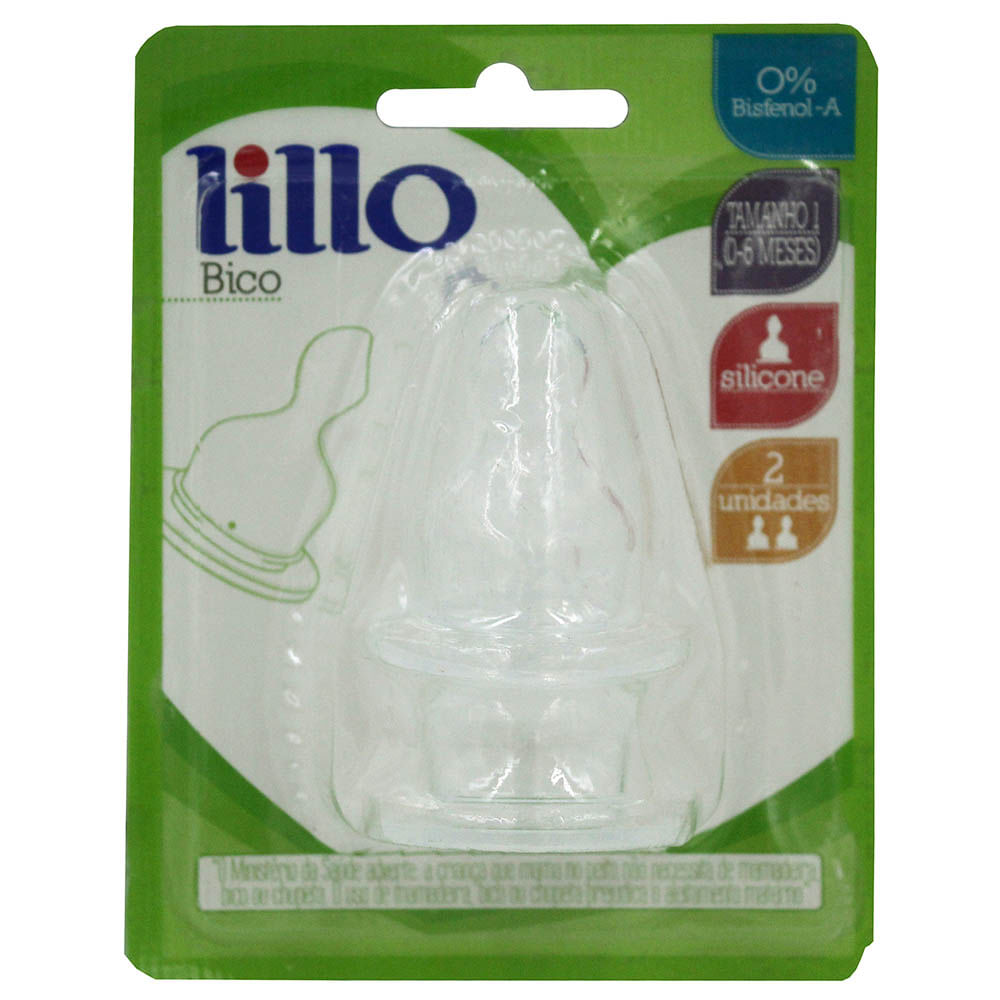 Encontraproduto.com.br - Bico de Mamadeira Lillo Ortodôntico Silicone Tamanho 1 com 2 unidades