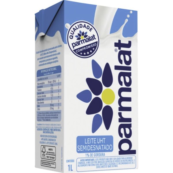 Leite Longa Vida Parmalat Semidesnatado TP com 1L
