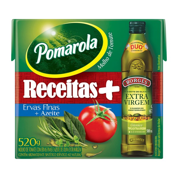 Encontraproduto.com.br - Molho de Tomate com Ervas Finas e Azeite Pomarola Mais 520g
