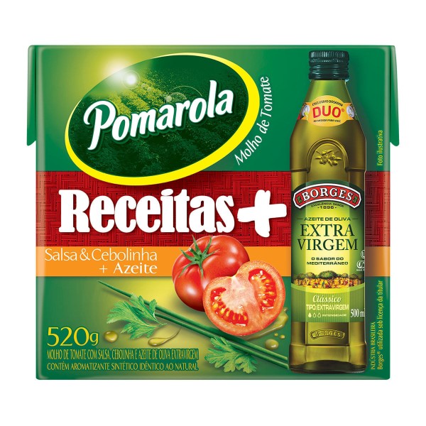 Encontraproduto.com.br - Molho de Tomate com Cebolinha e Salsa Pomarola Mais 520g