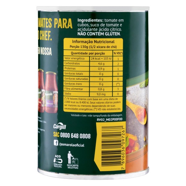 Encontraproduto.com.br - Tomate Pelado em Cubos Pomarola 400g