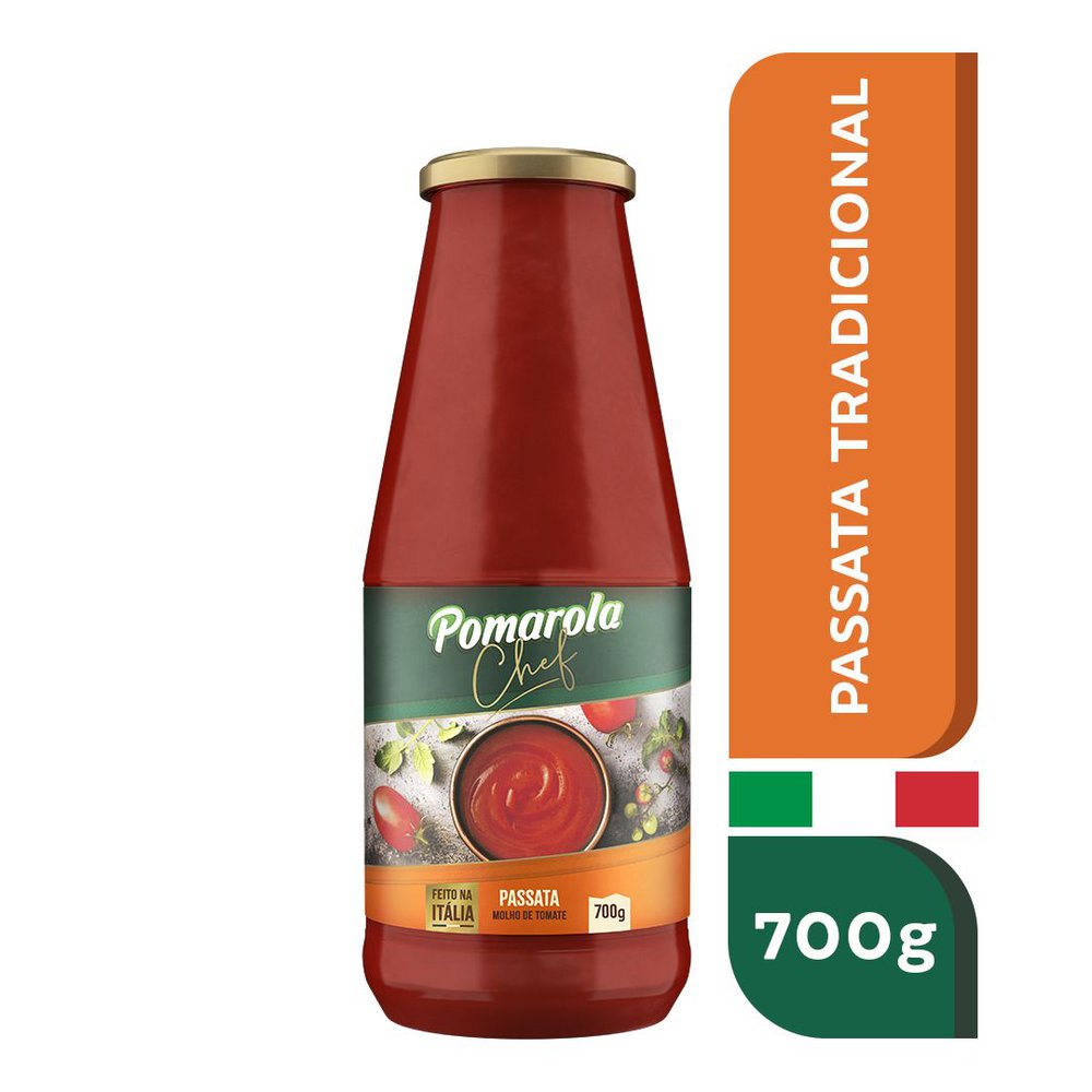 Molho de Tomate Pomarola Chef Passata Vidro com 700g