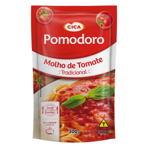 Encontraproduto.com.br - Molho de Tomate Pomodoro Tradicional Cica Sachê 300g