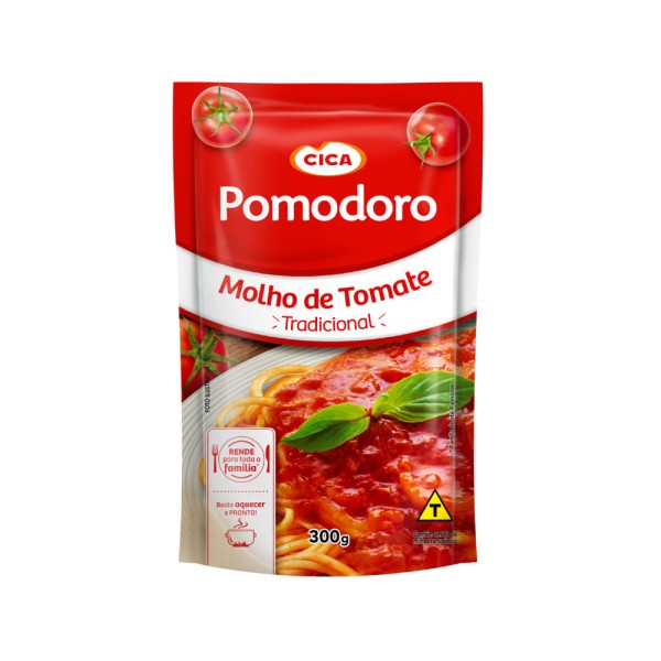 Encontraproduto.com.br - Molho de Tomate Pomodoro Tradicional Cica Sachê 300g