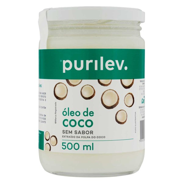 Encontraproduto.com.br - Óleo de Coco Purilev sem Sabor Vidro 500ml