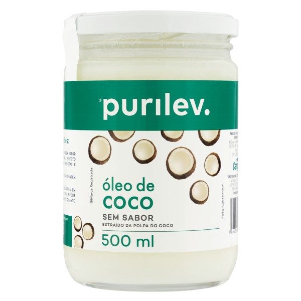 Encontraproduto.com.br - Óleo de Coco Purilev sem Sabor Vidro 500ml