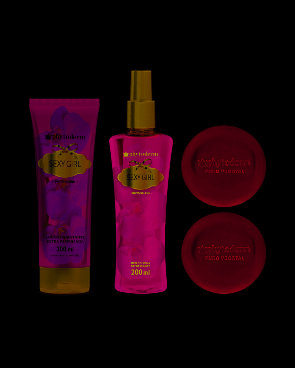 Encontraproduto.com.br - Kit Phytoderm Colônia 200ml+Loção Hidratante 200ml+2 Sabonetes 90g Sexy Girl