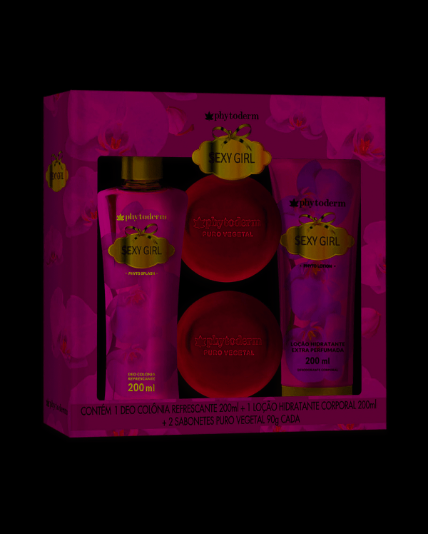 Encontraproduto.com.br - Kit Phytoderm Colônia 200ml+Loção Hidratante 200ml+2 Sabonetes 90g Sexy Girl