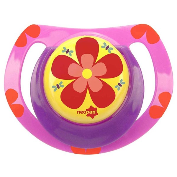 Encontraproduto.com.br - Chupeta Flor Estampada Neopan Ortodôntica Nº 2 - Rosa e Branco