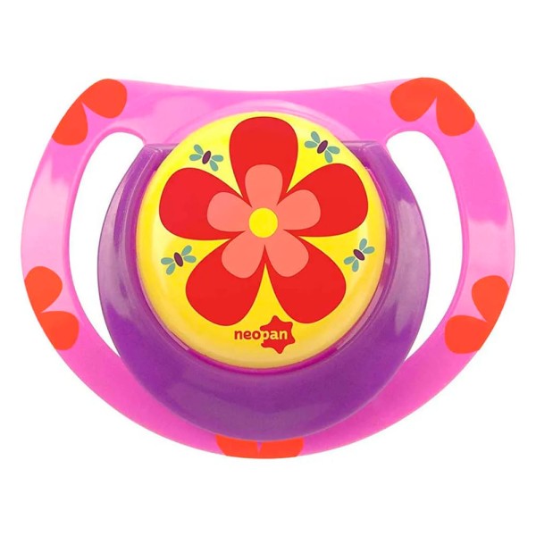 Encontraproduto.com.br - Chupeta Flor Estampada Neopan Ortodôntica Nº 2 - Rosa e Branco