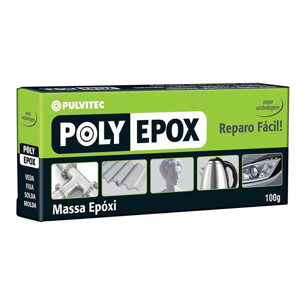 Encontraproduto.com.br - Massa Epóxi Polyfort Cinza 100g Pulvitec