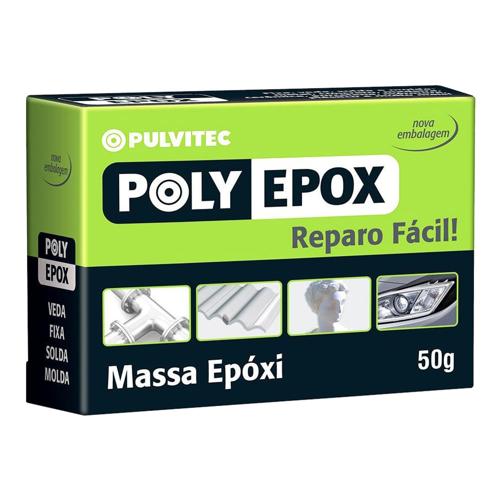 Encontraproduto.com.br - Massa Epoxi Polyepox 50g Pulvitec