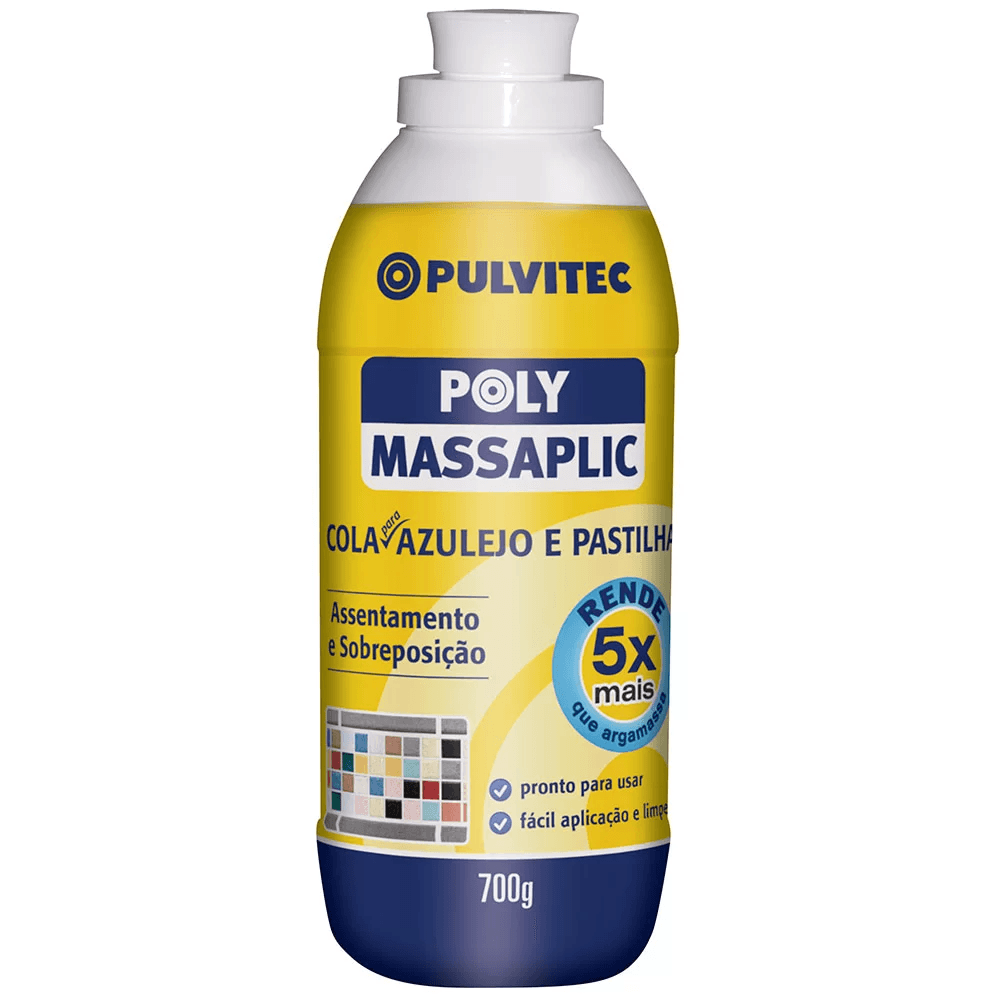 Cola para Assentamento Massaplic Polyfort Branco 700g Pulvitec