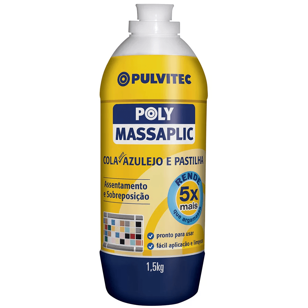 Encontraproduto.com.br - Cola para Assentamento Massaplic Polyfort Branco 1,5Kg Pulvitec