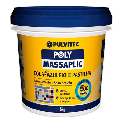 Encontraproduto.com.br - Cola para azulejo e pastilha Massaplic balde 5Kg Pulvitec