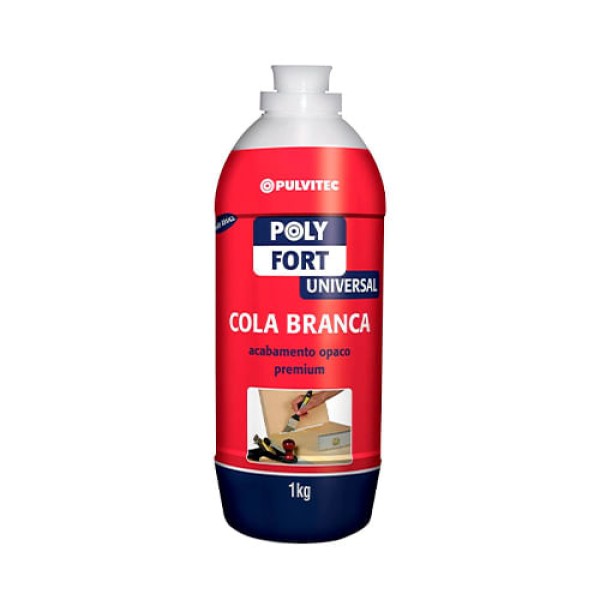 Cola Branca Premium Universal Polyfort Acabamento Opaco 1 Kilo Pulvitec