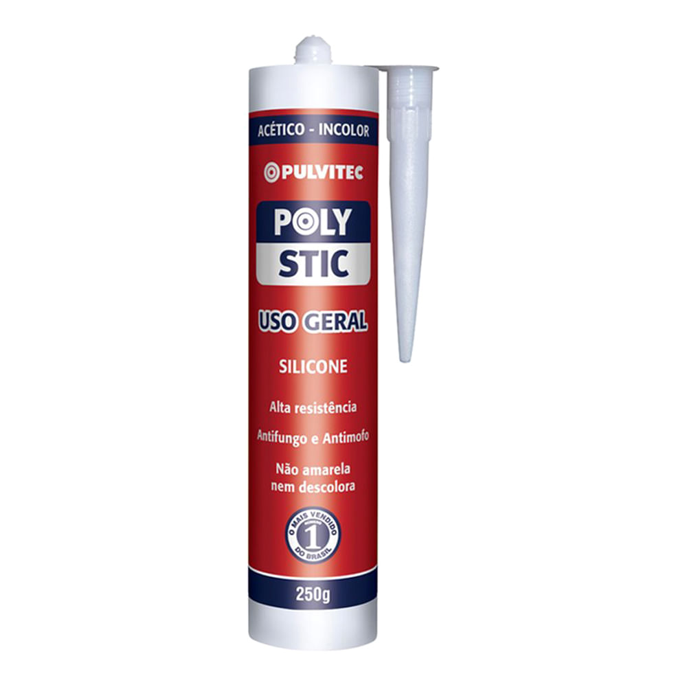 Encontraproduto.com.br - Silicone Acético Polyfort Multiuso Incolor 250g Pulvitec