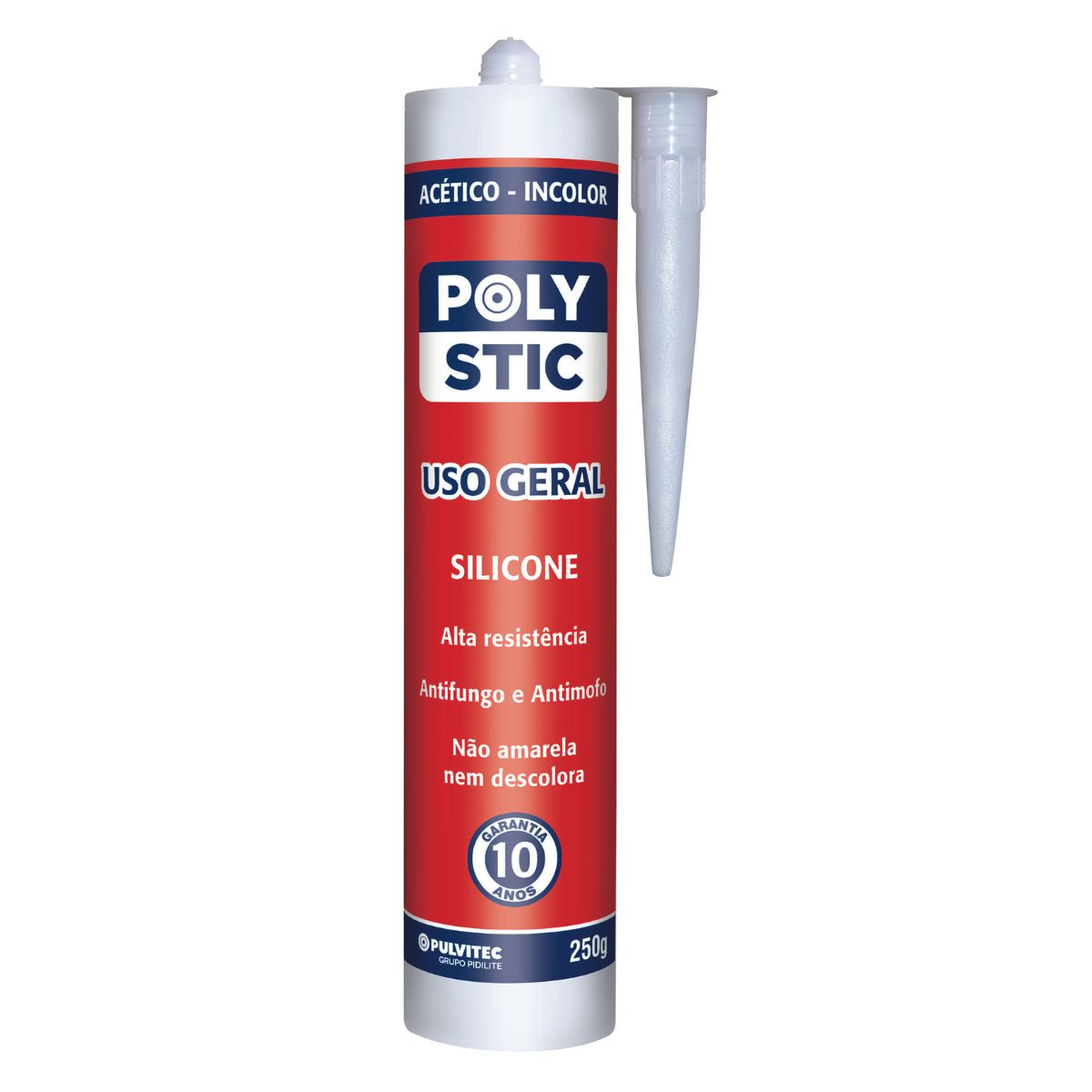 Encontraproduto.com.br - Silicone Acético Polyfort Multiuso Incolor 250g Pulvitec
