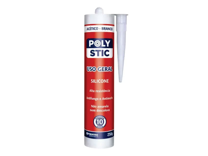 Encontraproduto.com.br - Silicone Acetico Multiuso Polyfort Branco 250g - Pulvitec