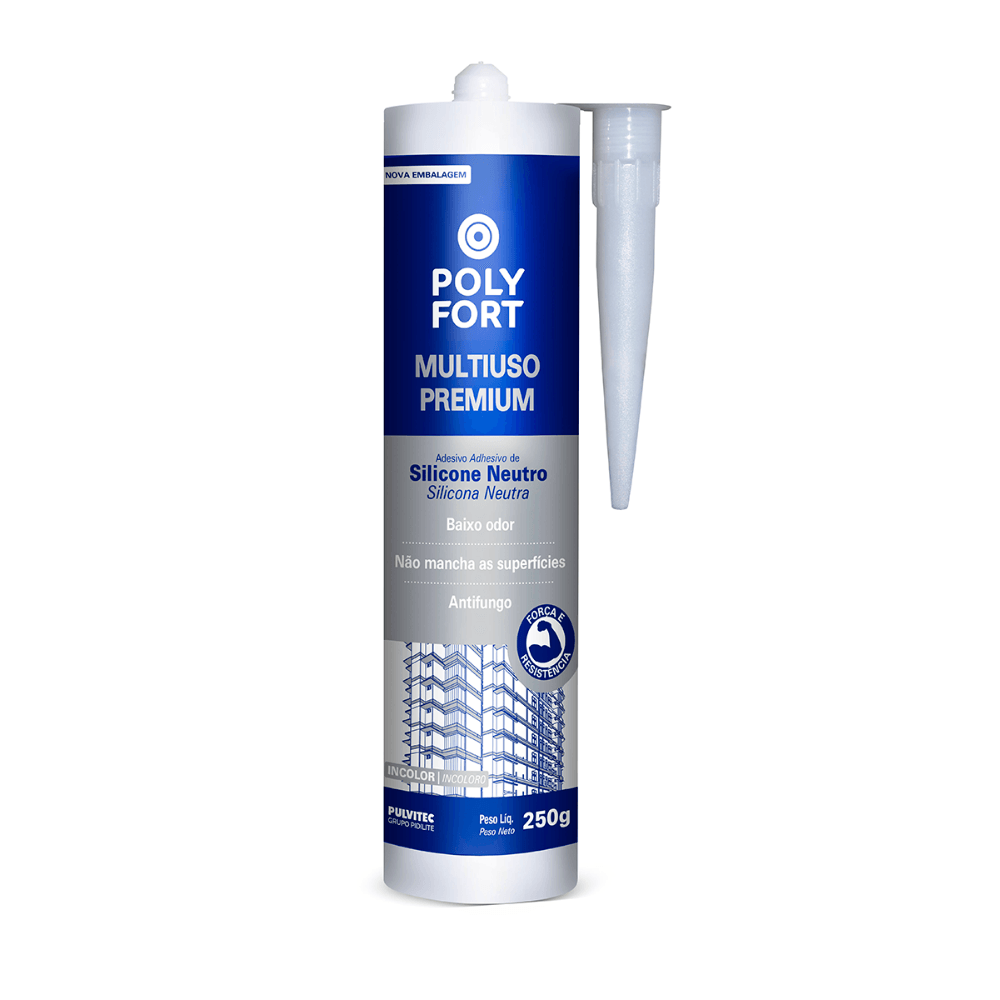 Encontraproduto.com.br - Silicone Neutro Multiuso Polyfort Incolor 250g Pulvitec