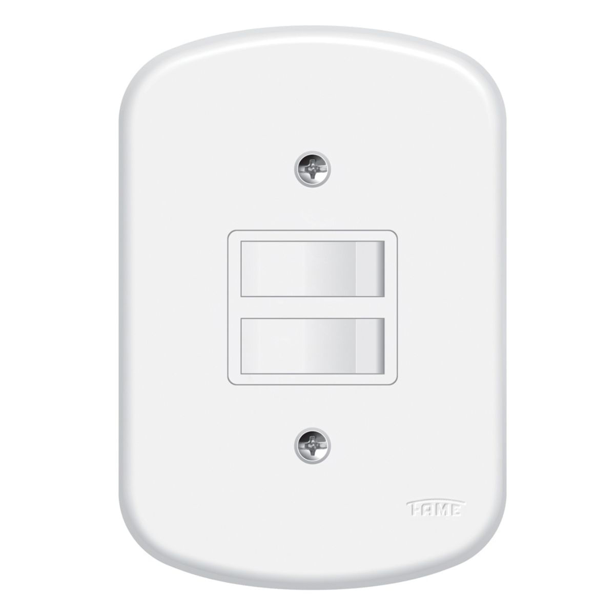 Encontraproduto.com.br - Conjunto Interruptor Duplo Paralelo 4x2 Completo Fame Blanc