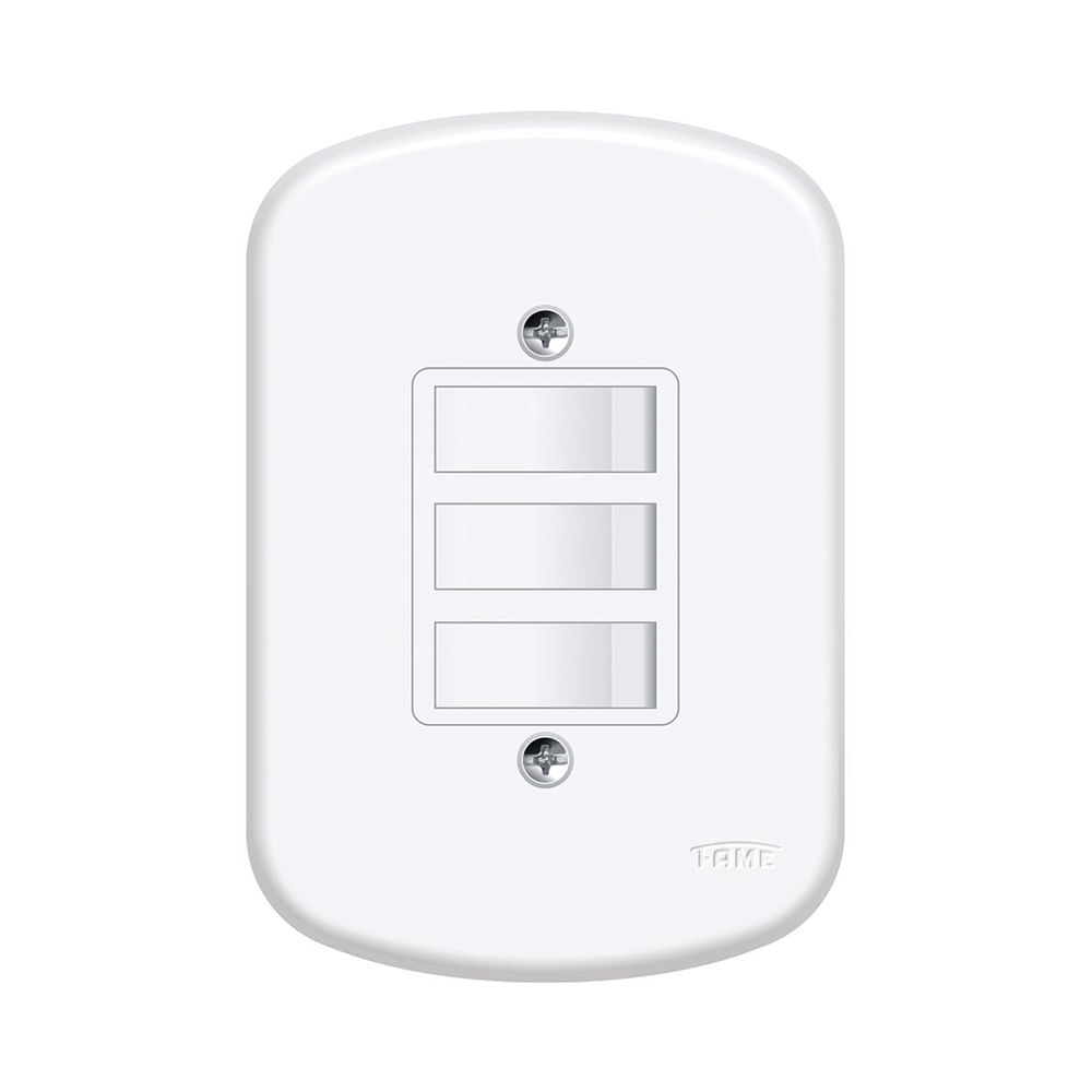 Encontraproduto.com.br - Interruptor 656 Simples 3Tc 10A com Placa Blanc Fame