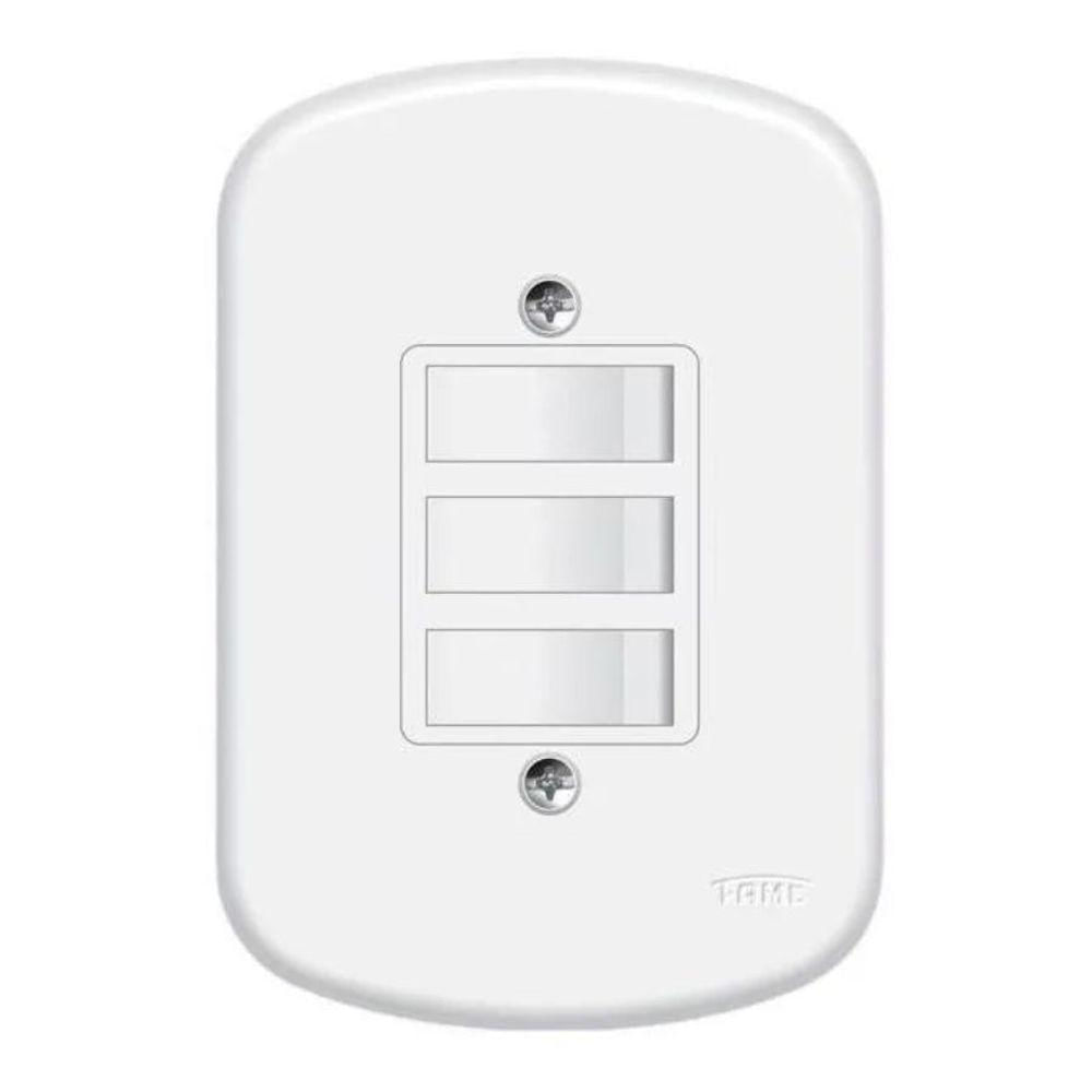 Encontraproduto.com.br - Interruptor 656 Simples 3Tc 10A com Placa Blanc Fame