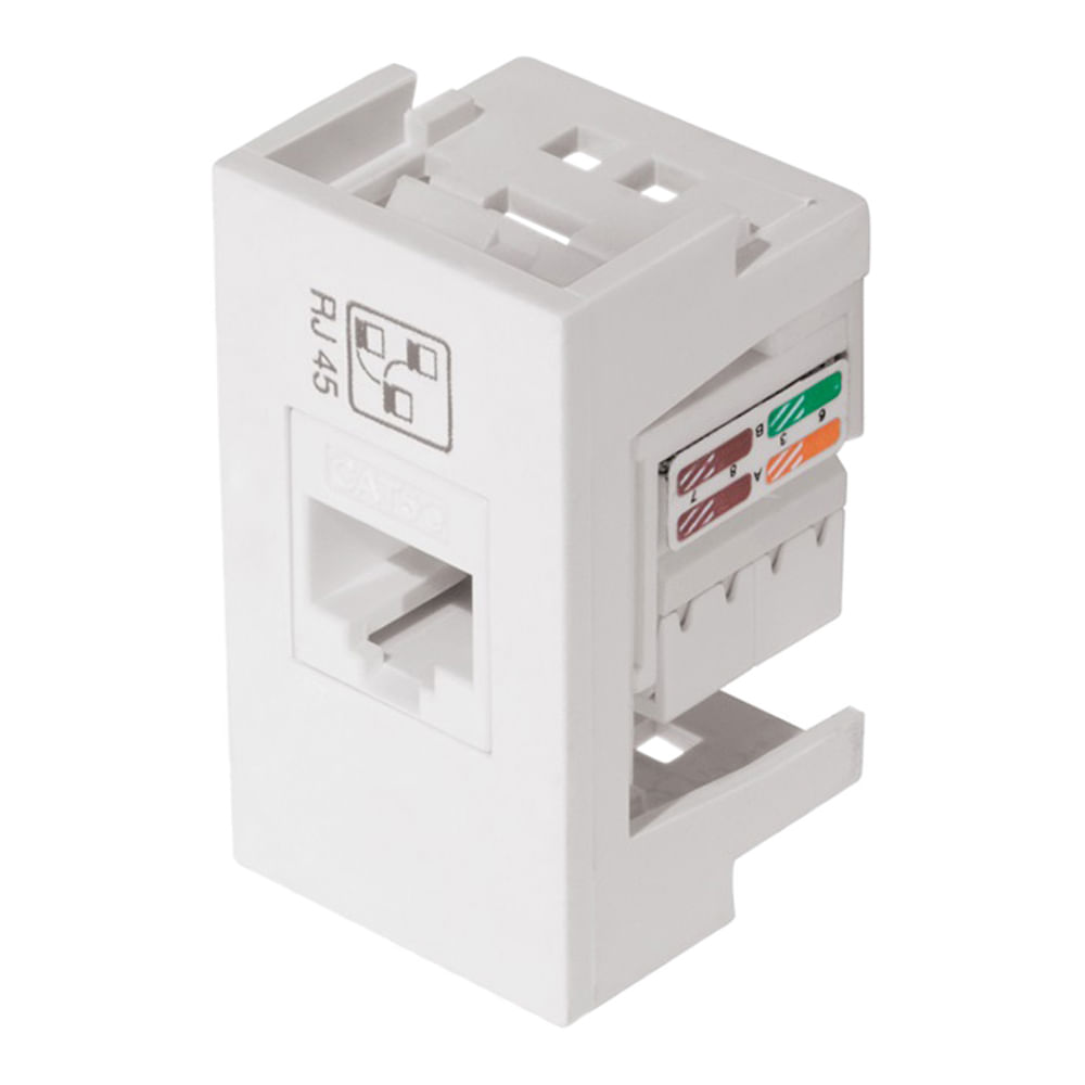 Encontraproduto.com.br - Módulo Tomada Para Rede de Informática RJ45 CAT 5E 8Vias Modulo - 1140 - FAME