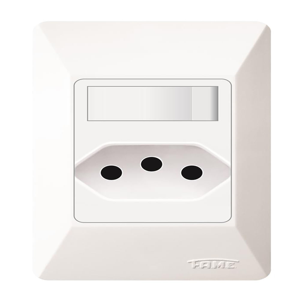 Encontraproduto.com.br - Conjunto 1 Interruptor Simples + 1 Tomada (2p+T) 20a/250v Externo Fame