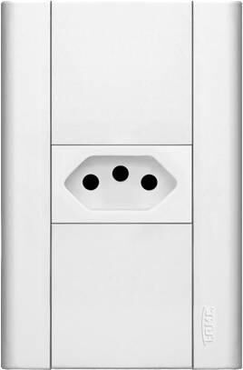 Encontraproduto.com.br - Conjunto Tomada Modulare 1 Módulo 2P+T 10A Branco Fame