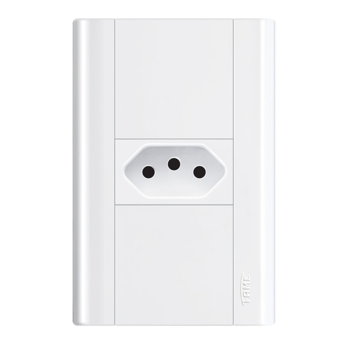 Encontraproduto.com.br - Conjunto Tomada Modulare 1 Módulo 2P+T 10A Branco Fame