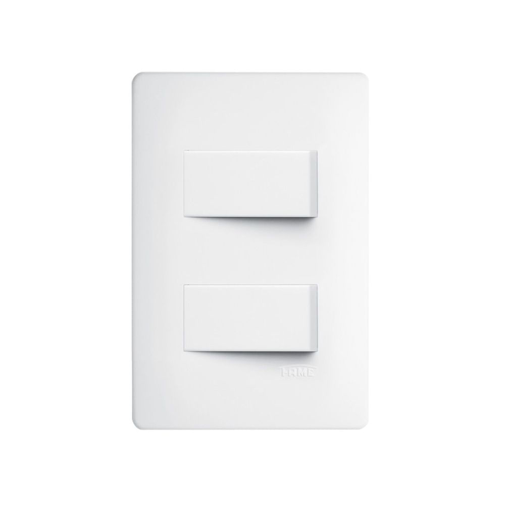 Interruptor Simples Duplo Fame Habitat com Placa 4x2 Branco