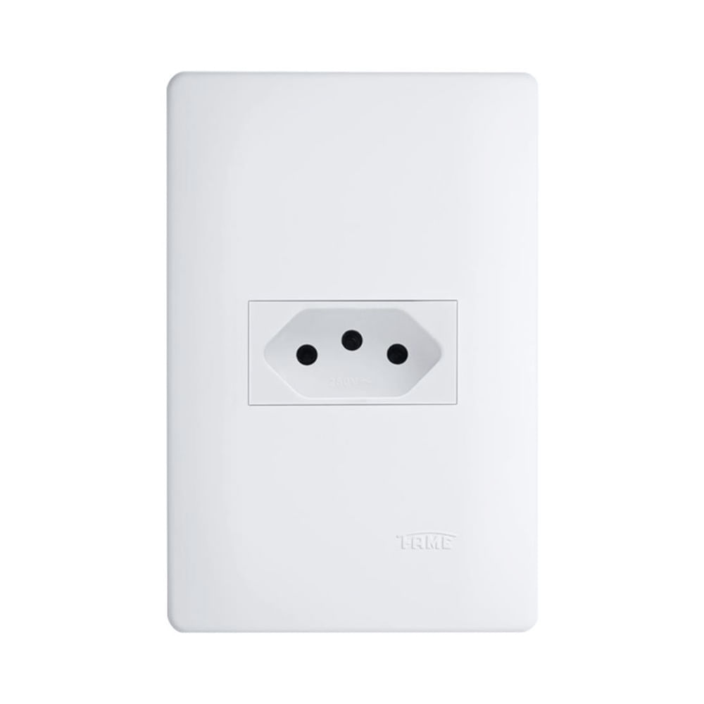 Encontraproduto.com.br - Tomada Fame Habitat 2P+T 20A com Placa 4x2 Branco