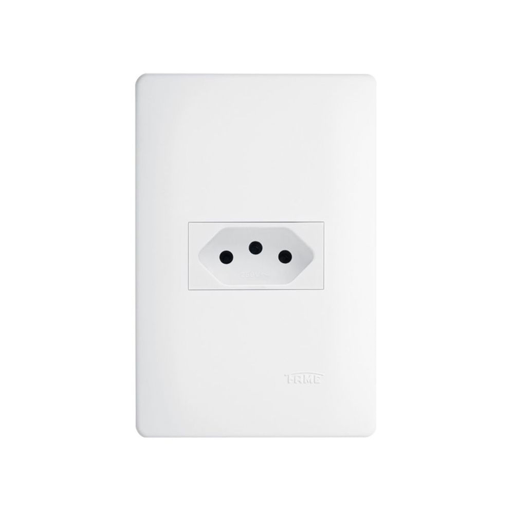Encontraproduto.com.br - Tomada Fame Habitat 2P+T 20A com Placa 4x2 Branco