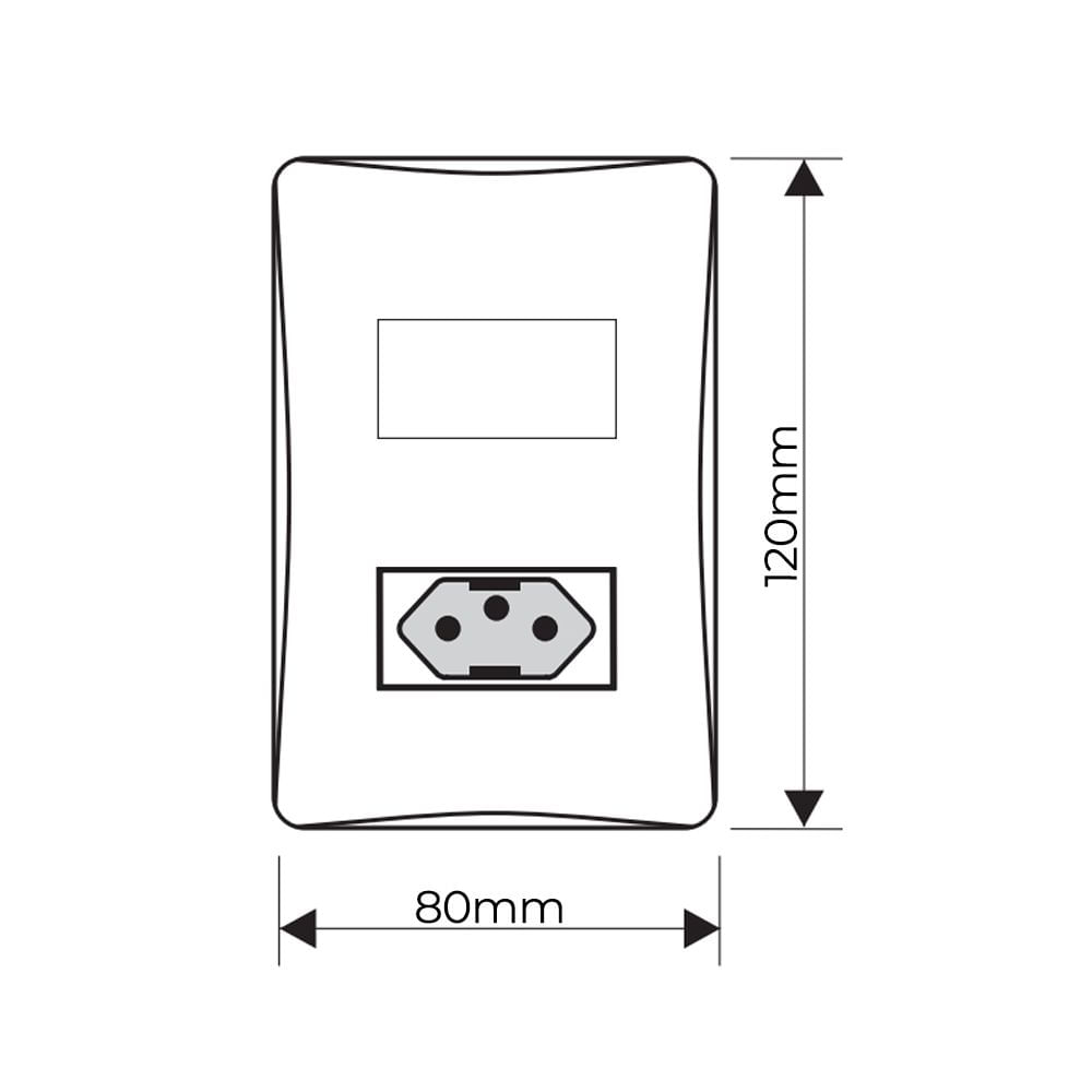 Encontraproduto.com.br - Interruptor Simples e Tomada 2P+T 20A Fame Habitat com Placa 4x2 Branco