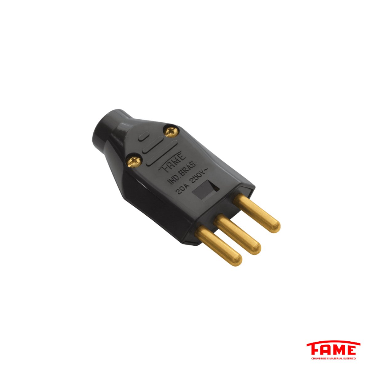 Encontraproduto.com.br - Plugue Fame Com Prendedor 2P+T Cabo 20A 250V Preto (MP)