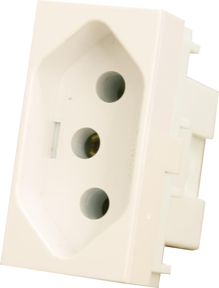 Encontraproduto.com.br - Módulo Tomada 2P+T Fame Elegance Branco 20A