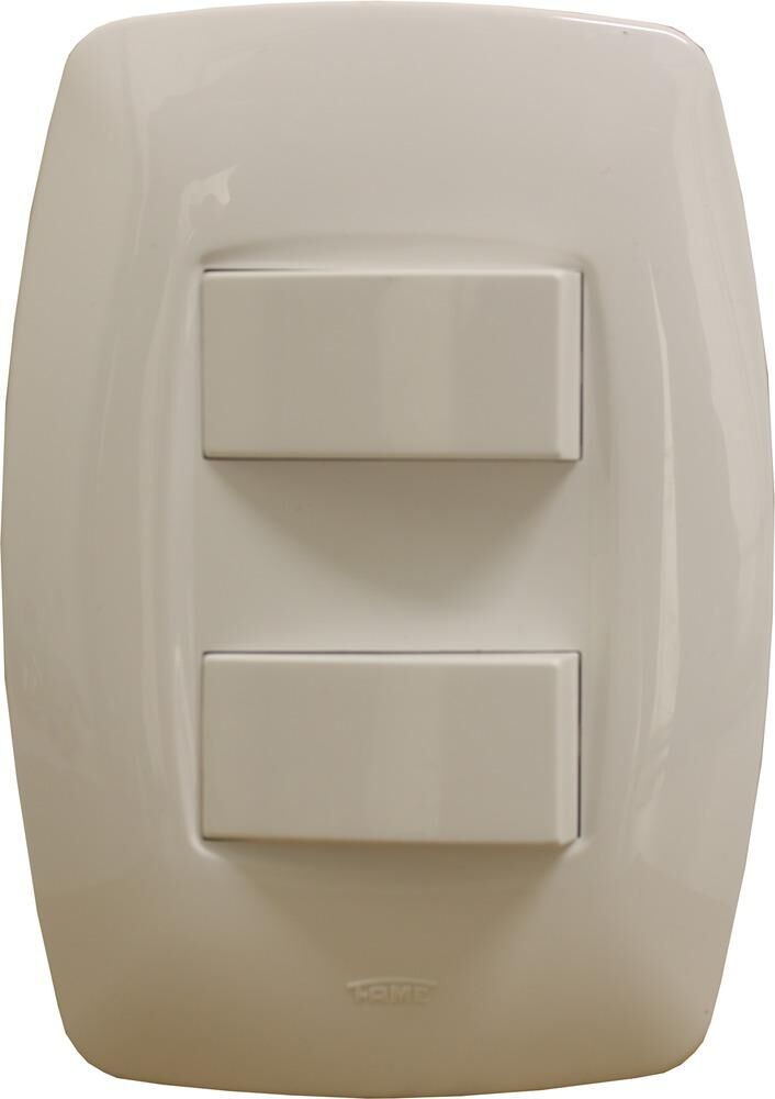 Encontraproduto.com.br - Interruptor Simples Duplo Fame Elegance com Placa 4x2 Branco