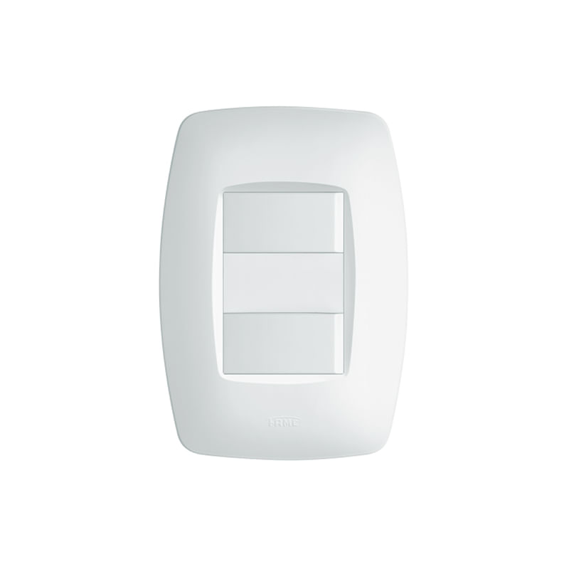 Encontraproduto.com.br - Interruptor Simples Duplo Fame Elegance com Placa 4x2 Branco