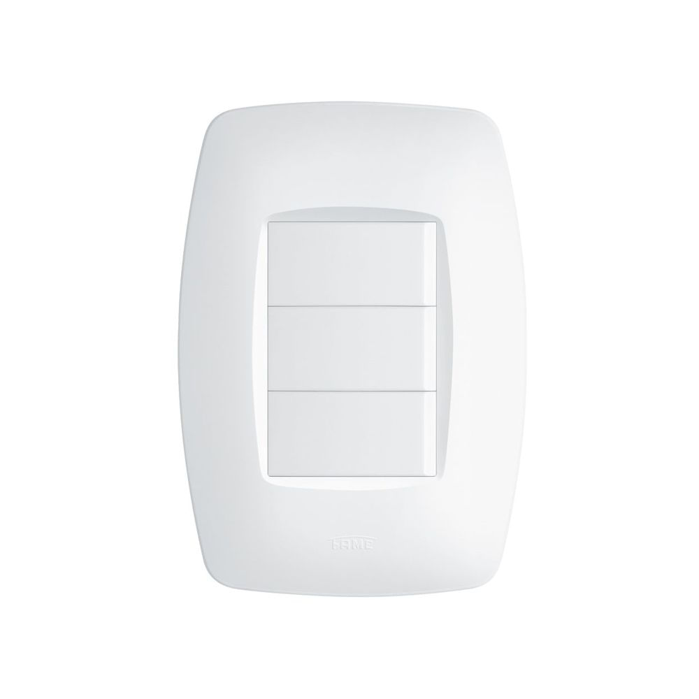 Encontraproduto.com.br - Conjunto Interruptor Elegance 3 Módulos 16A Branco Fame