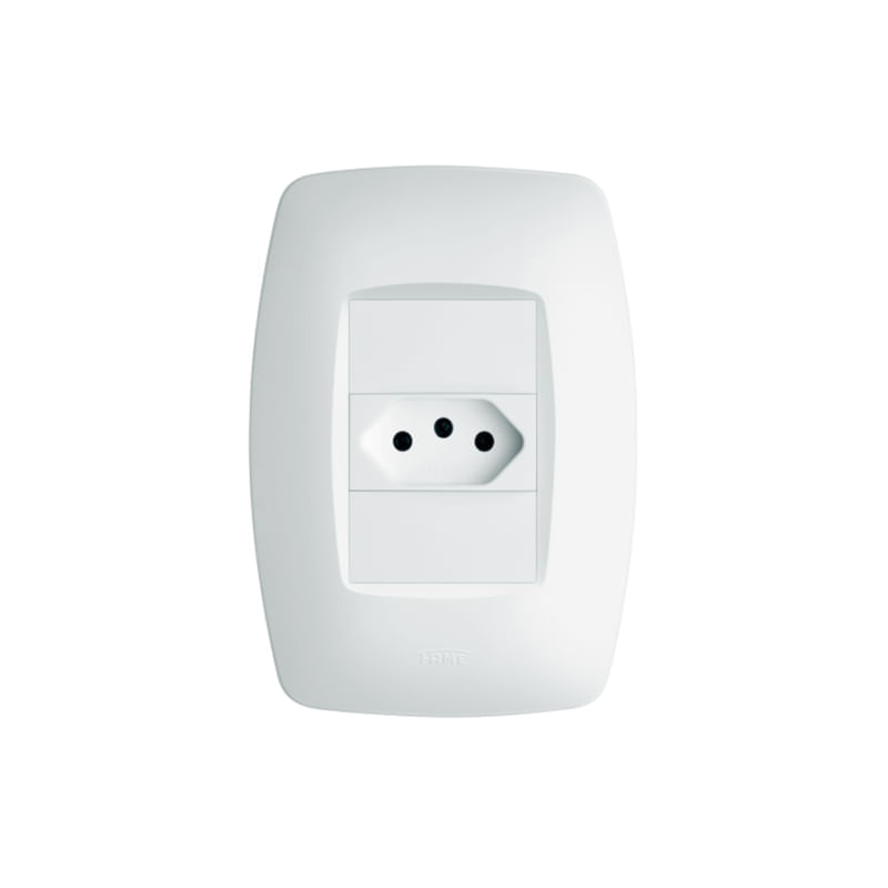 Encontraproduto.com.br - Conjunto Tomada Elegance 1 Módulo 2P+T 20A Branco Fame