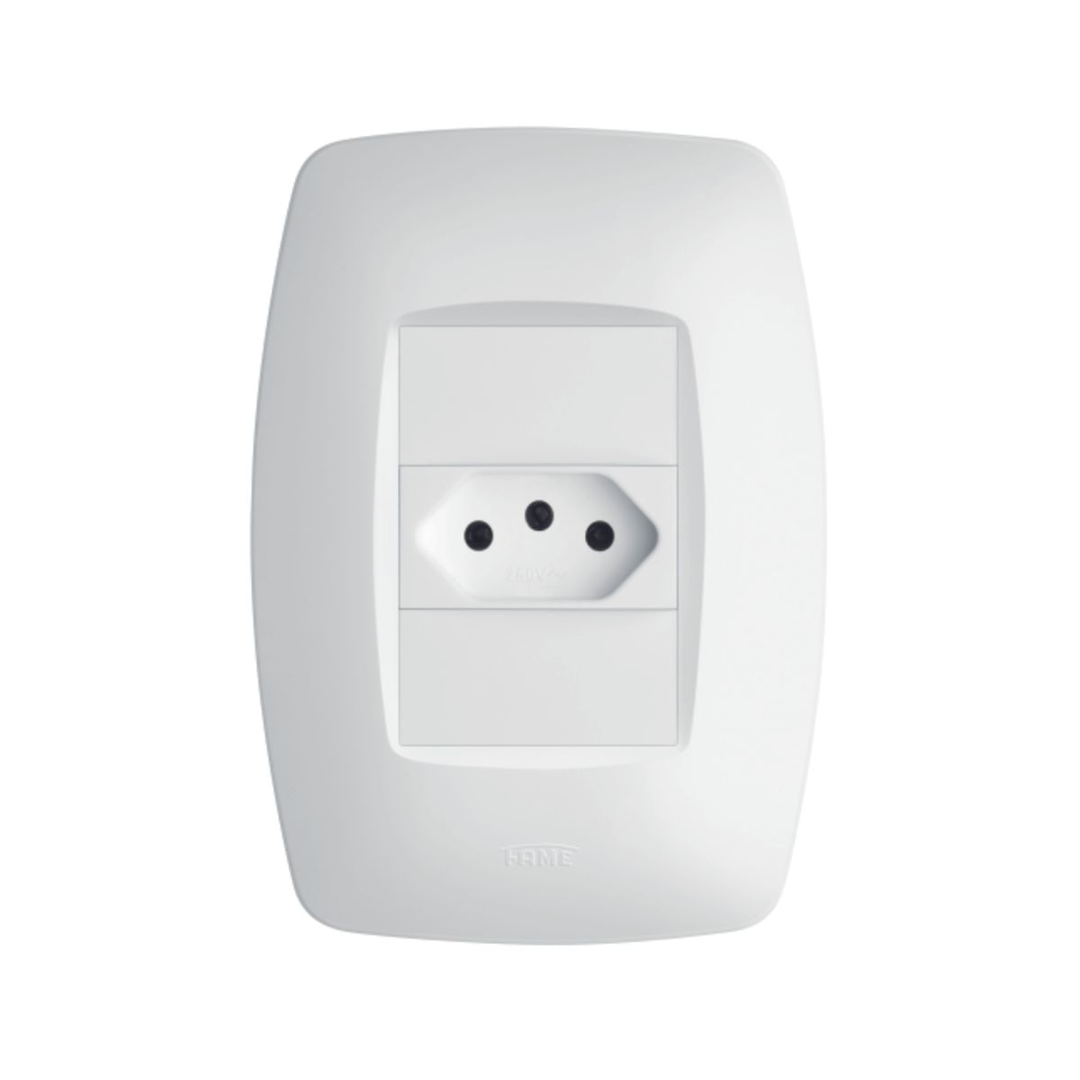 Encontraproduto.com.br - Conjunto Tomada Elegance 1 Módulo 2P+T 20A Branco Fame
