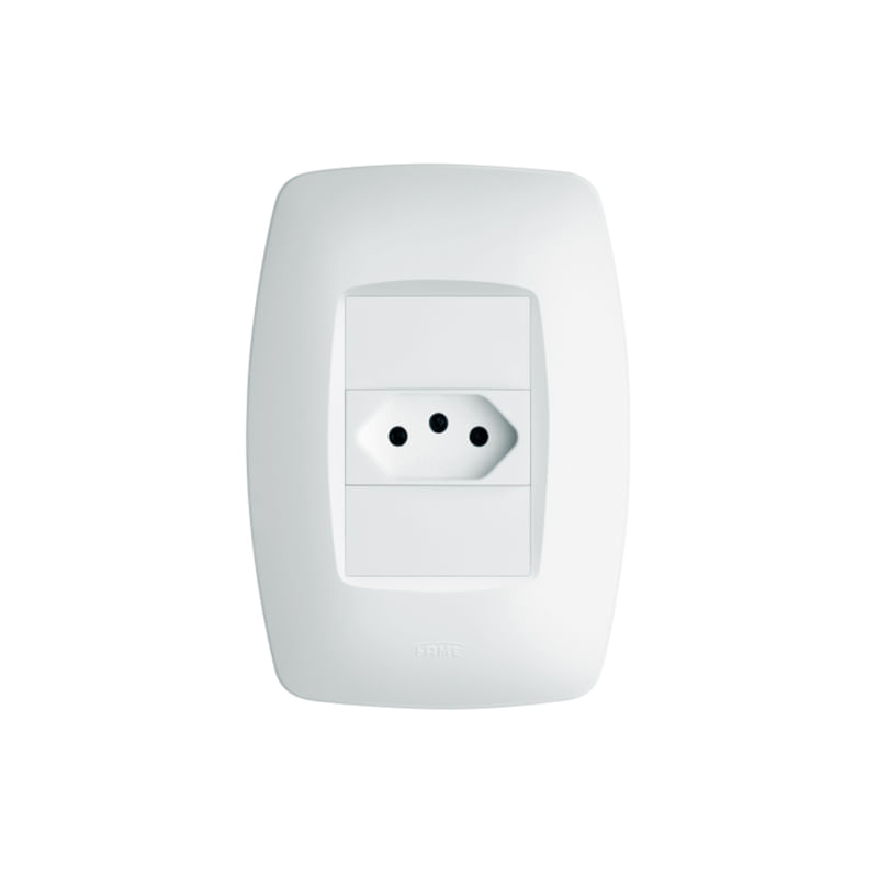 Encontraproduto.com.br - Conjunto Tomada Elegance 1 Módulo 2P+T 20A Branco Fame