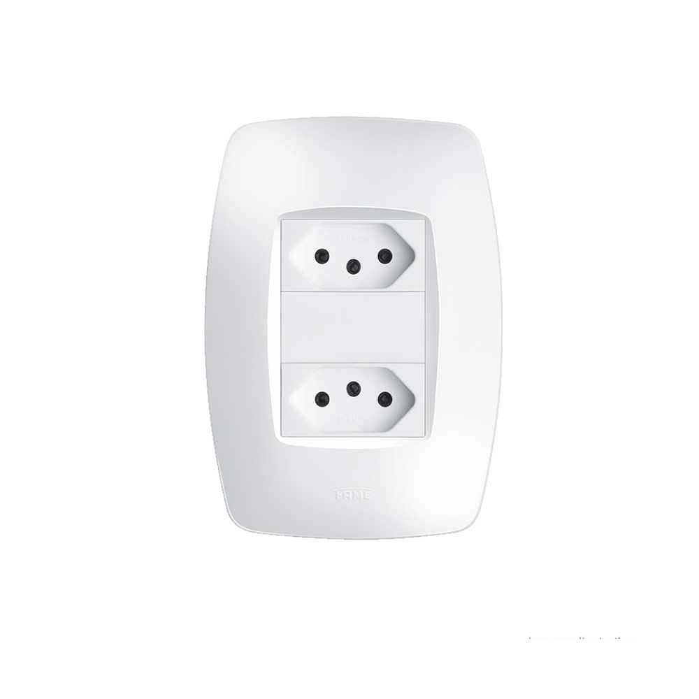 Encontraproduto.com.br - Conjunto Elegance 2 Tomadas 2p+T 10a Fame