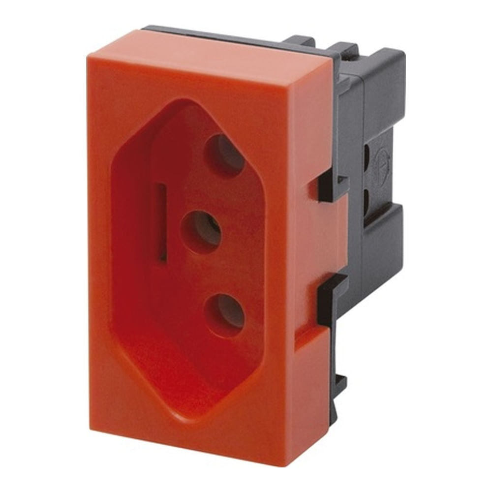 Encontraproduto.com.br - Módulo Tomada 2P+T 20A/250V~ - Vermelha para Uso Específico - Evidence Fame